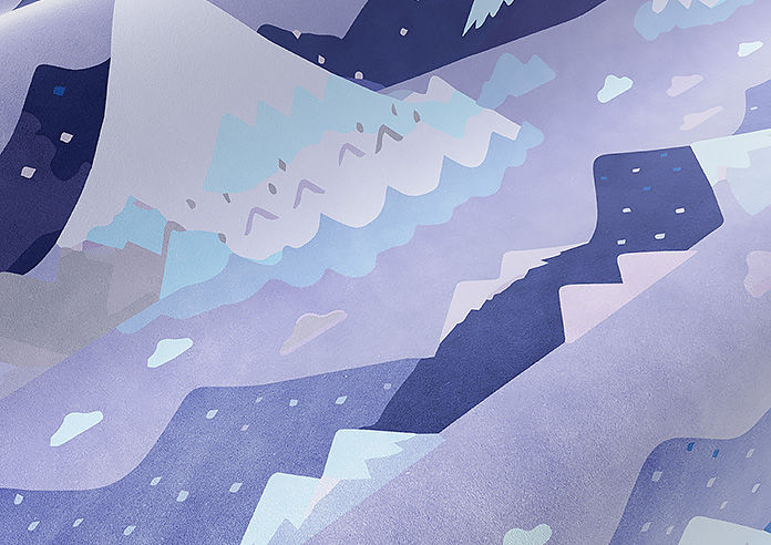 Serene Summit, Blue Dusk - Twist&Fit Roman Blind - Image 4